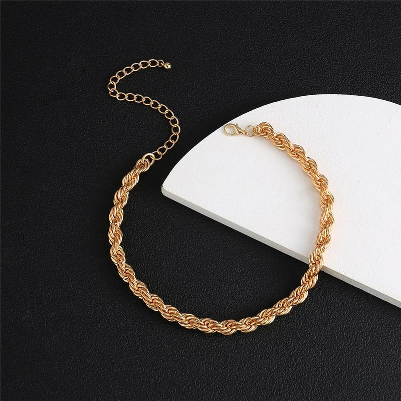 Twisted Rope-Choker Necklace