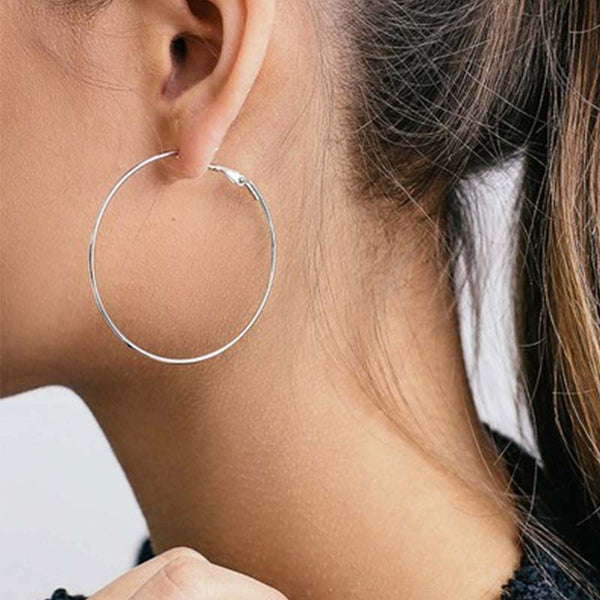 Luxury Silver Hoop Earrings