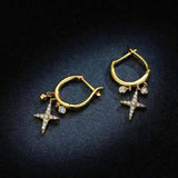 Sparkling Cross Drop Earrings - SLVR Jewelry