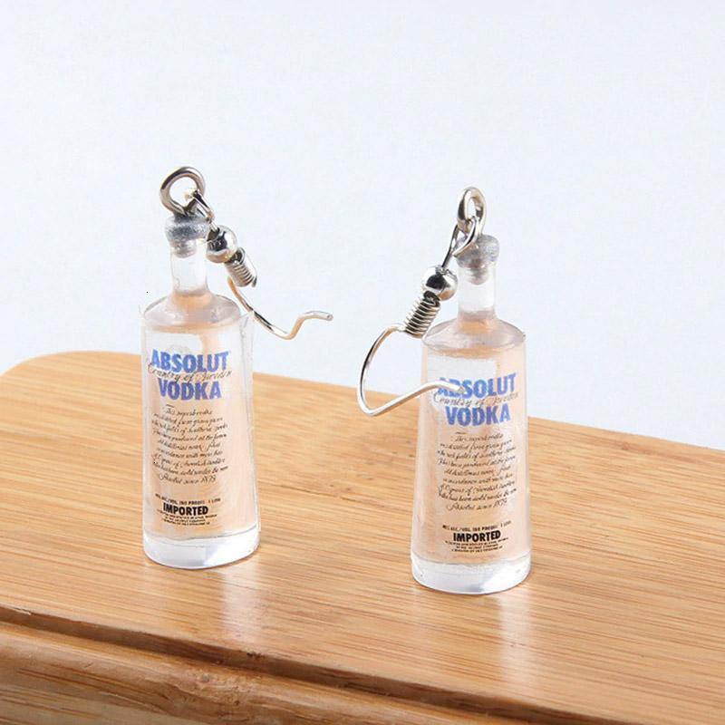 Vodka Bottle Drop Earrings - SLVR Jewelry