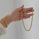 Peri'sbox 5mm Thick Twisted Cable Chain Bracelets Gold Color Chunky Rope Bracelets for Women Vintage Bracelet 2020 Hot Jewelry