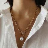 Linked Pearl-Choker Necklace