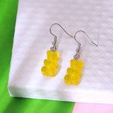 1 Pair Creative Cute Mini Gummy Bear Earrings Minimalism Cartoon Design Female Ear Hooks Danglers Jewelry Gift