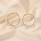 KMVEXO New 2020 Hoop Earrings For Women Wedding Handmade Irregular Pearl Beads Earrings Brincos Jewelry Fashion Ear Jewelry
