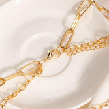 Punk Layered Chain Necklace Neck Chains for Women Vintage Exaggerated Golden Goth Hoop Metal Necklace 2020 Clavicle Jewelry