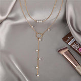 Boho-Pearl Chain Necklace - SLVR Jewelry