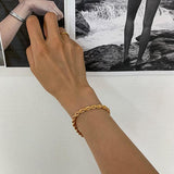 Peri'sbox 5mm Thick Twisted Cable Chain Bracelets Gold Color Chunky Rope Bracelets for Women Vintage Bracelet 2020 Hot Jewelry