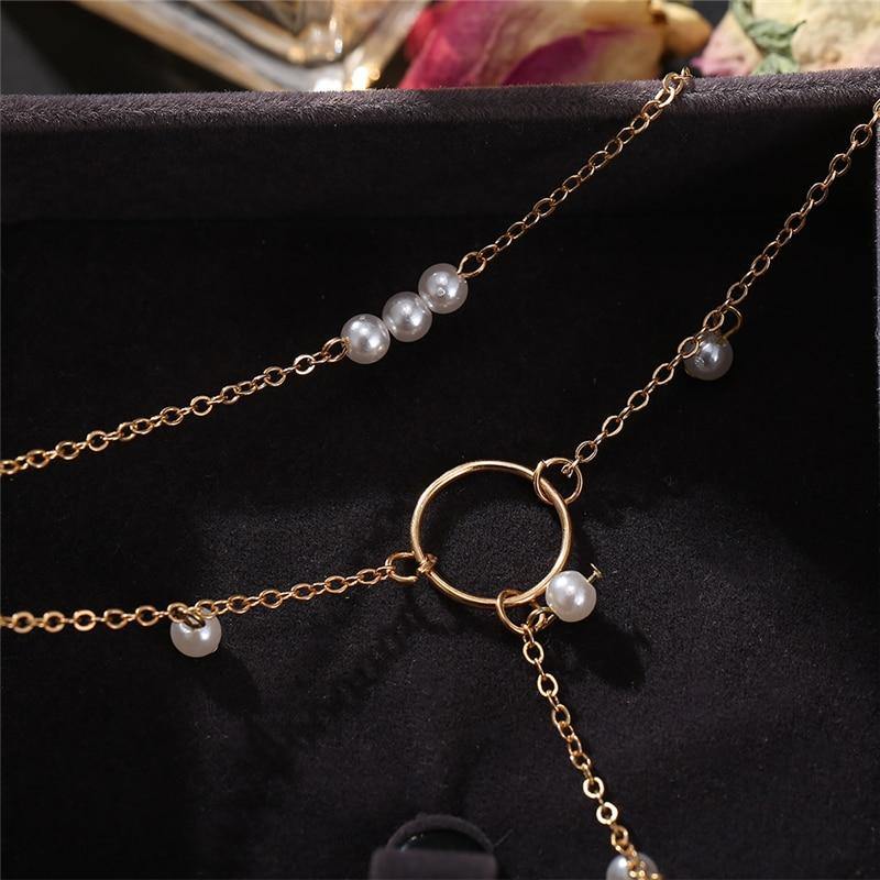 17KM Fashion Long Pearl Necklace For Women Boho Multilayered Pearl Pendant Necklace 2021 Trend Choker Sweater Chain Jewelry