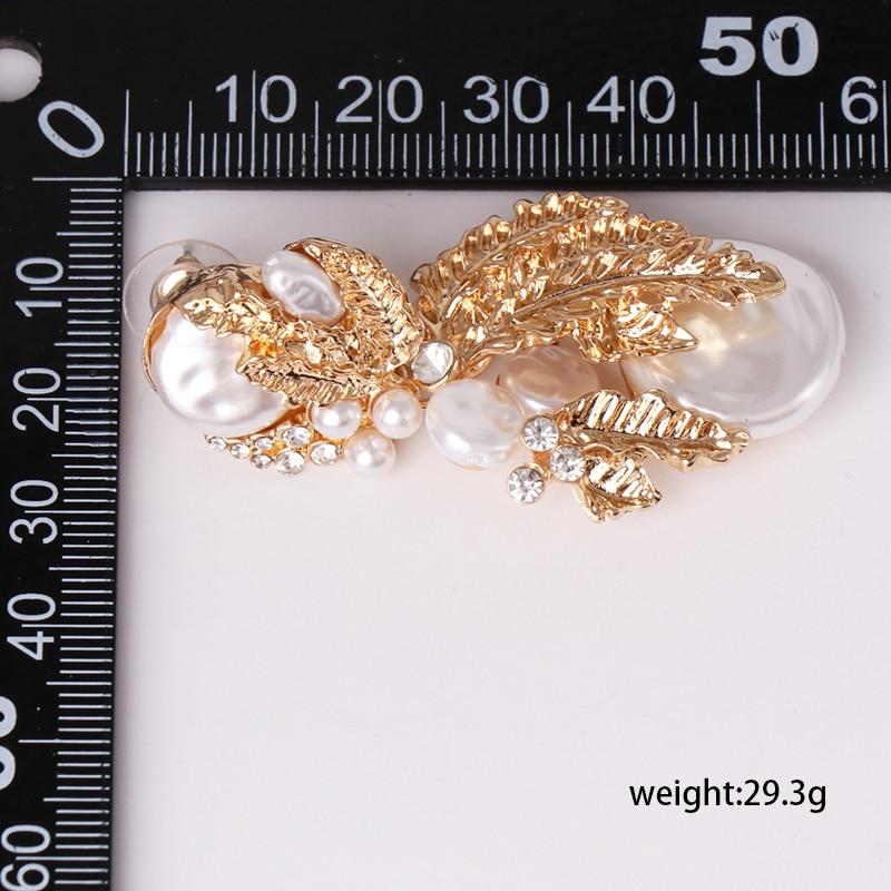 JUJIA za Pearl Earring For Women Gold Color Crystal Beaded Drop Earrings Trendy Jewelry Statement Earrings Brincos Gift