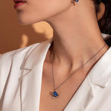 BAMOER Hot Sale 100% 925 Sterling Silver Secret Planet Moon Star Necklaces Pendants for Women Sterling Silver Jewelry BSN007