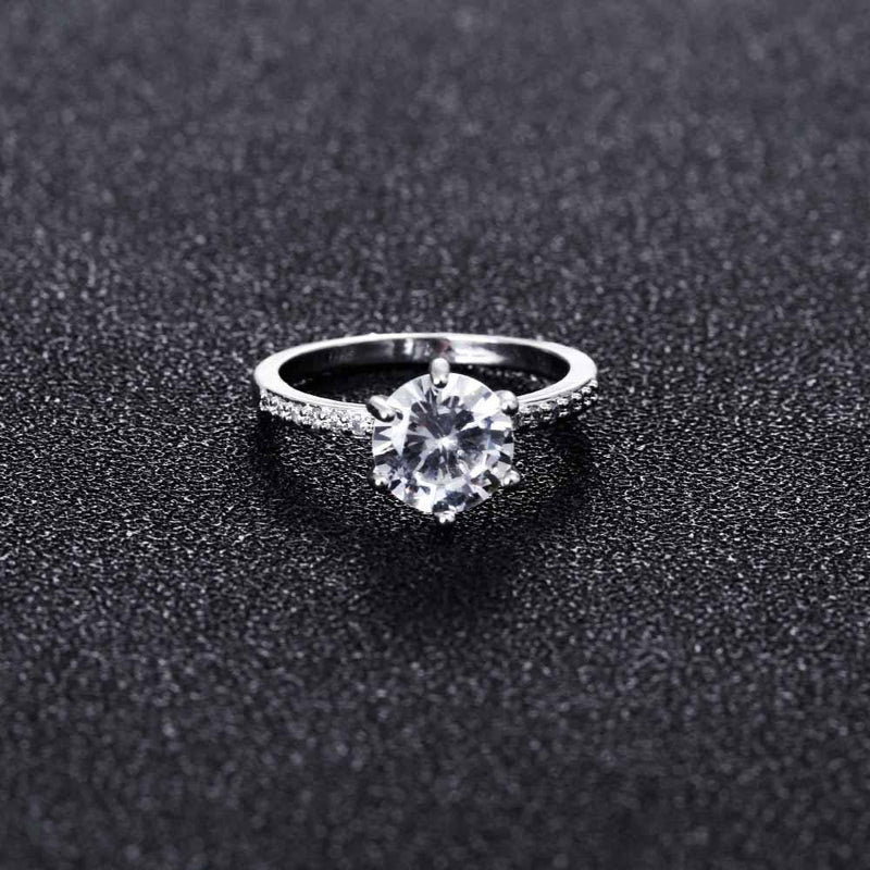 KISS WIFE Classic Engagement Ring 6 Claws Design AAA White Cubic Zircon Female Women Wedding Band CZ Rings Jewelry