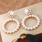 Sparkling Round Pearl Earrings - SLVR Jewelry