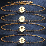 Fashion Gold Color Letter Bracelet & Bangle For Women Silver Color Adjustable Name Bracelets Jewelry Female Gift Pulseras Mujer