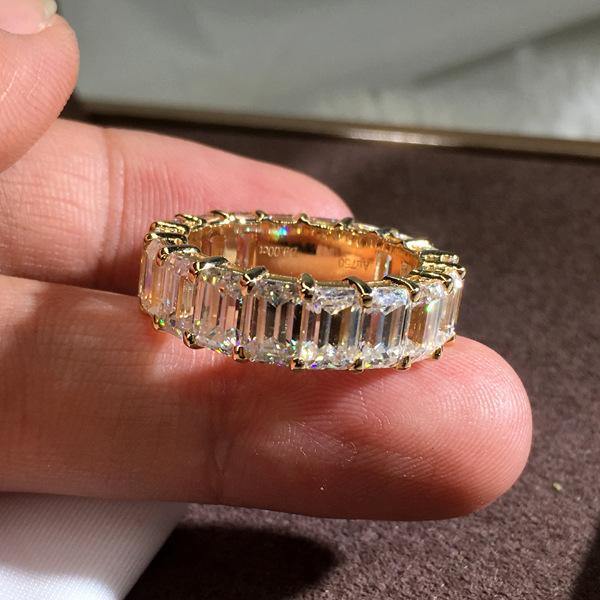 New Arrival Big Bling Zircon Stone Gold Rings for Women Fashion Wedding Engagement Ring Hip Hop Jewelry 2019 New