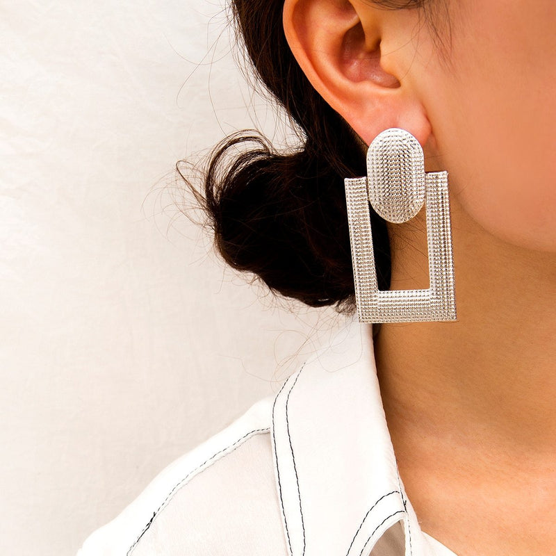 SHIXIN Big Drop Earrings for Women Geometry Statement Earrings 2019 Korean Fashion Jewelry Stylish Large Hanging Earings Female