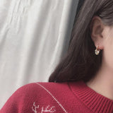 Anenjery Ins Round Disc Tassel Earrings For Women S925 Stamp Silver Color Earrings oorbellen pendientes Gift S-E893