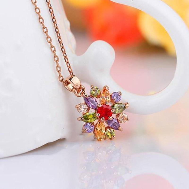 Rainbow-Flower Necklace - SLVR Jewelry