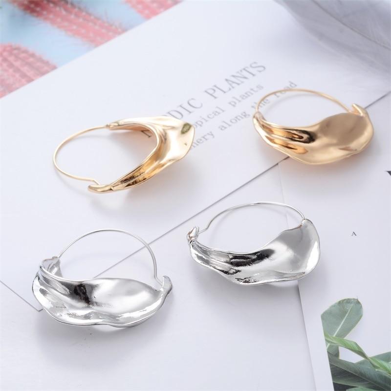 Creative Irregular Flower Basket Dangle Earrings For Women Gold Color Metal Stereoscopic Exaggerated Drop Earrings 2020 Dangler