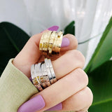 New Minimalist Rings Vintage Multi-layer Wide Ring Simple Exquisite Rings For Women Girls Fashion Jewelry Accessories Wholesale