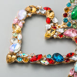 Za  Drop Earrings Jewelry Earrings Classy Lady Big Brand Earrings Baroque Heart Earrings Inlaid with Water Drop Color Rhinestone