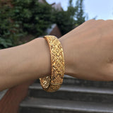 WANDO Luxury 24k Gold Color Ethiopian Jewelry Bangles For Women Dubai Ramadan Bangles&Bracelet African/Arab Weeding jewelry Gift