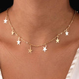 SUQI Non-Fading Stainless Steel Animal Butterfly Star Gold Women Choker Necklaces Pendants Femme Chain Jewelry Kpop Collare Gift