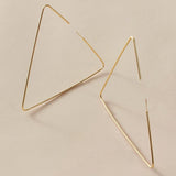 IngeSight.Z Vintage Exaggerated Geometric Triangle Hoop Earrings Statement Gold Color Metal Big Loop Earrings for Women Jewelry