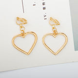 ZYZQ Simple Design Classic Hollow Heart Drop Earrings For Women New Brand Fashion Ear Cuff Piercing Dangle Earring Gifts