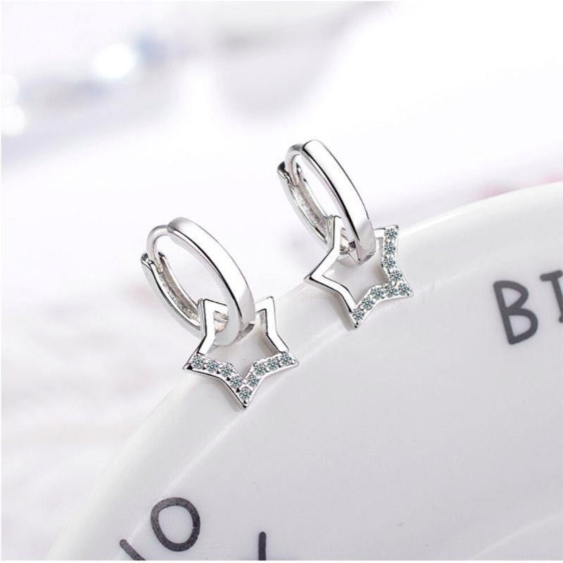 Charming-Star Circle Earrings - SLVR Jewelry