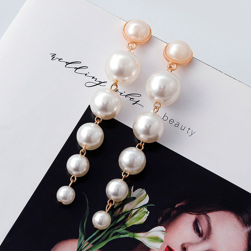 Elegant Long Pearl Earrings - SLVR Jewelry