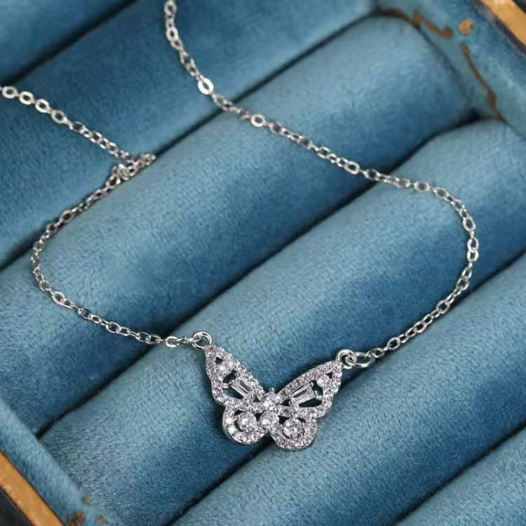 Butterfly-Charm Bling Necklace - SLVR Jewelry