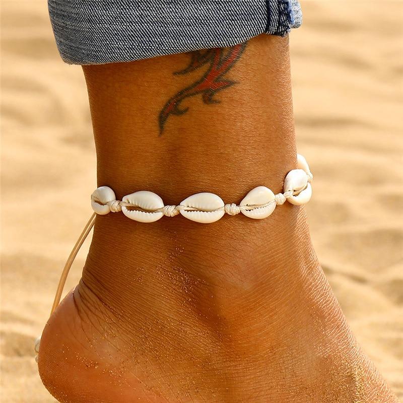 Bohemian Natural-Shell Anklet