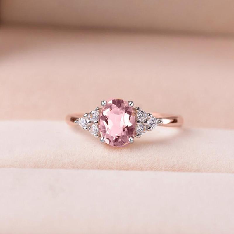 Dainty Pink-Oval Ring
