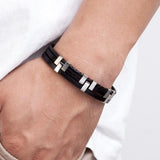 Trio-Layer Leather Bracelet