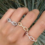 Crystal Hollow-Chain Ring