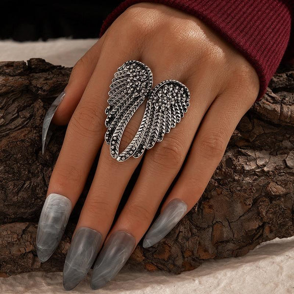Angel-Wing Gothic Ring