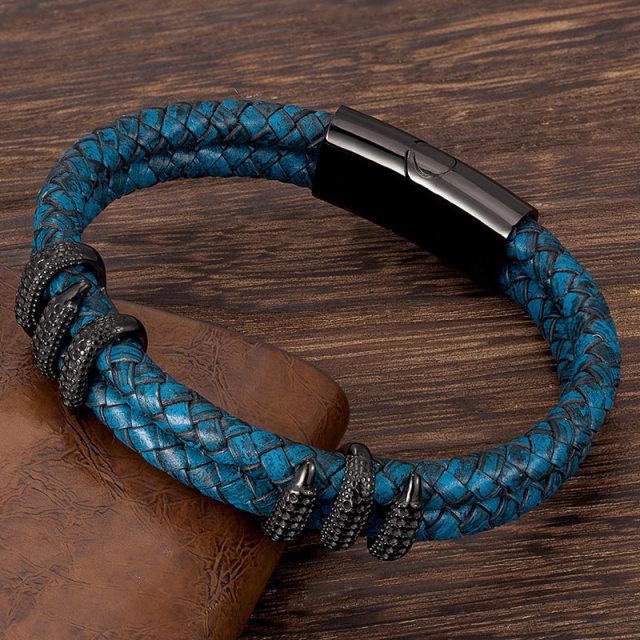 Vintage Blue-Leather Bracelet