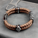 Cracked-Bead Leather Bracelet