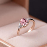 Dainty Pink-Oval Ring