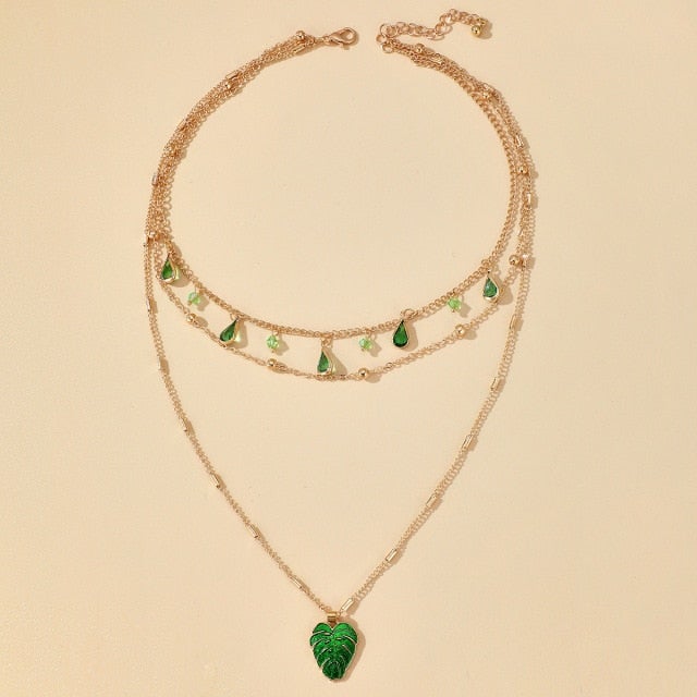 Boho Water-Drop Pendant Necklace