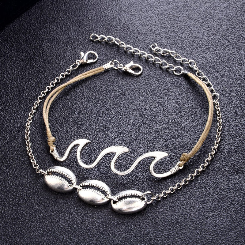 Summer-Shell Rope Anklet