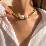 Vintage Chunky Curb Choker Necklace