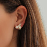 Minimalist White-Flower Earrings