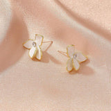 Minimalist White-Flower Earrings