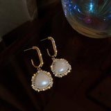Sparkling-Pearl Drop Earrings