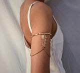 Boho Leaf Charm Arm Bracelet