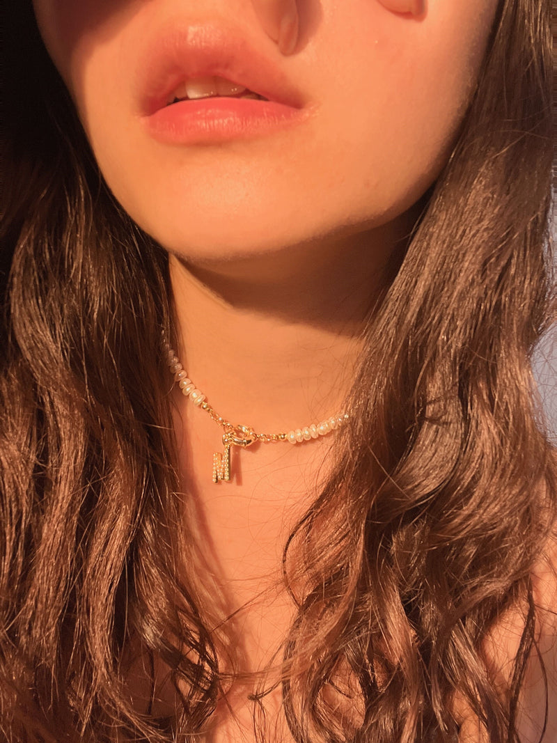 Fresh-Water Pearl Letter Necklace