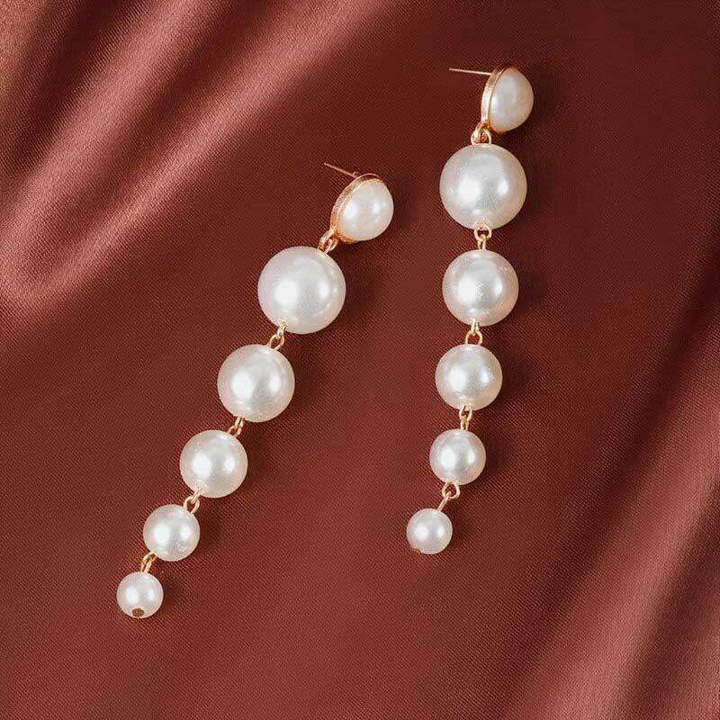 Elegant Long Pearl Earrings